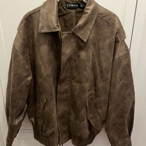 Lioness Distressed Brown Bomber Jacket